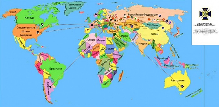 Карта мира зв'зок ОНСУ з різними опазиції та добровільнимі організації